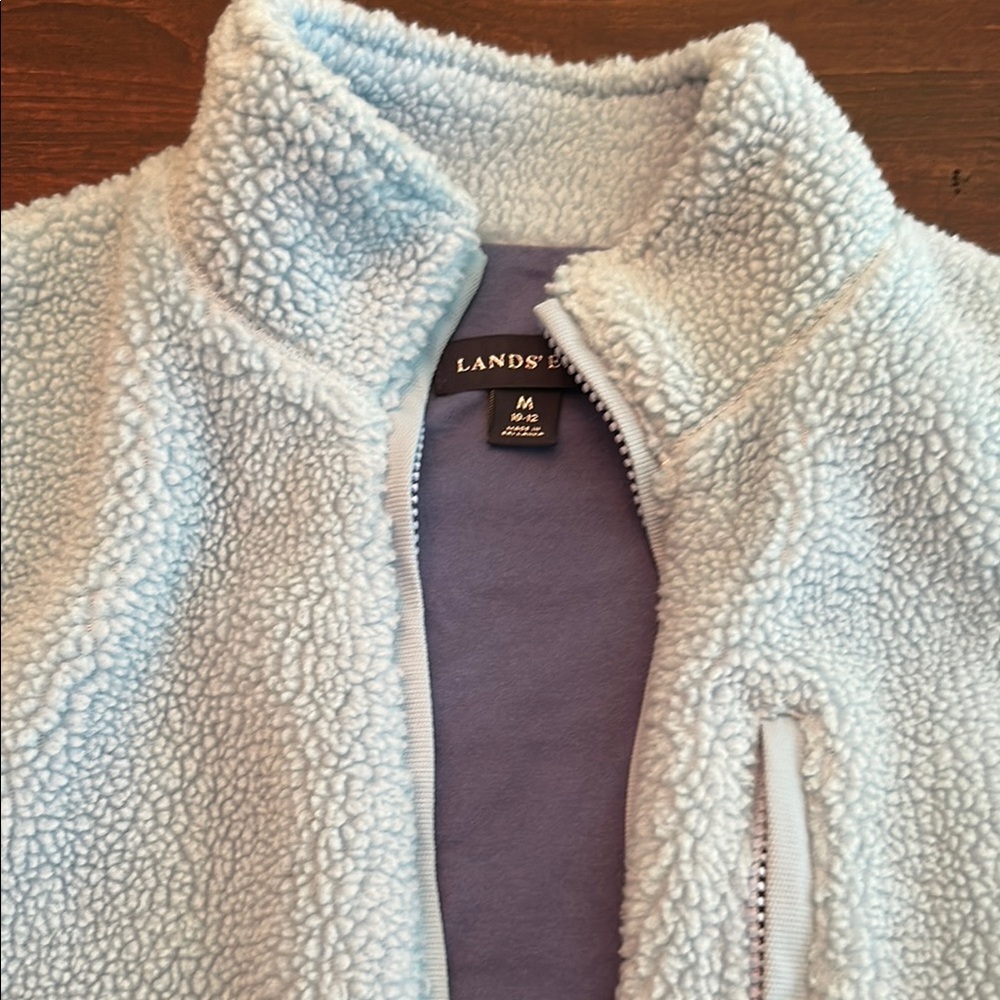 Lands' End Soft Blue Fleece Jacket